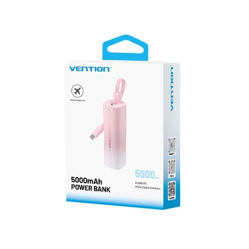 Vention FHWR0 5000 mAh 20 W rožinė išorinė baterija image 1