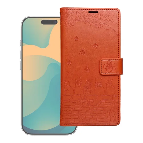 MEZZO Redmi Note 15 4G dėklas su katinų raštu, rudas image 1