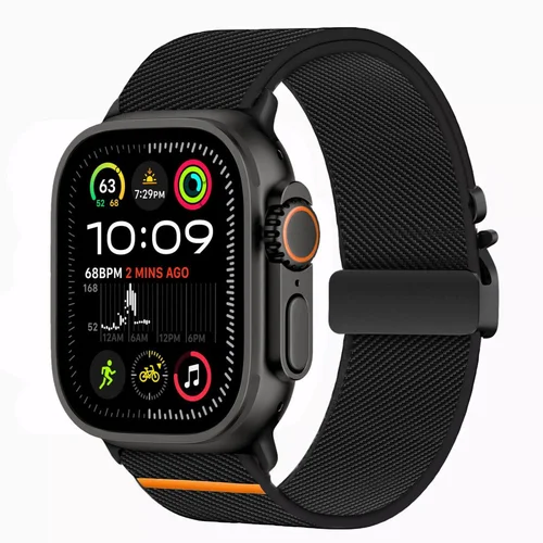 Tech-Protect nailoninis dirželis Apple Watch 44/45/46/49 mm, juodas image 2