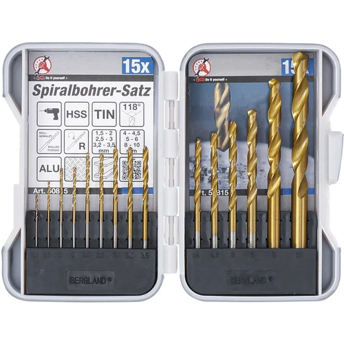 BGS technic 50815 HSS grąžtų rinkinys, 15 vnt. image 1