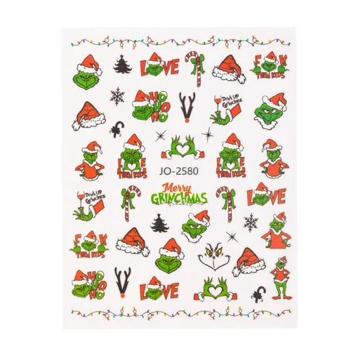 MOLLY NAILS JO-2580 GRINCH nagų lipdukai image 3