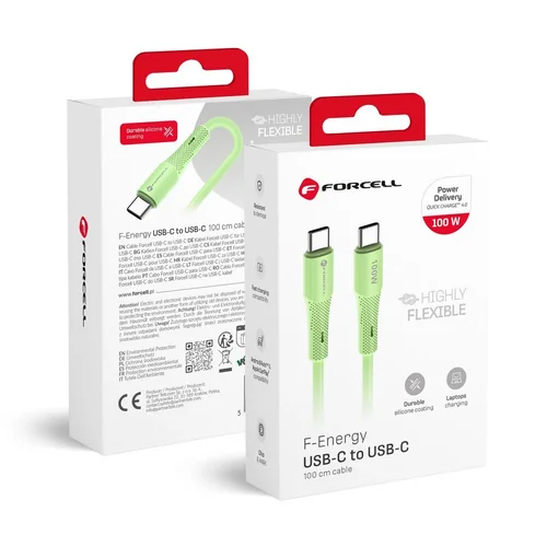 FORCELL F-ENERGY C347 USB-C kabelis, 1 m, žalias image 1