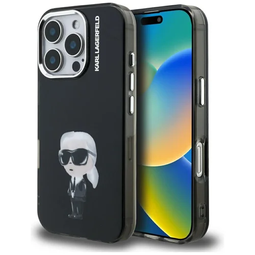 Karl Lagerfeld IML Aquarelle Karl & Logo dėklas iPhone 16 Pro, juodas image 1