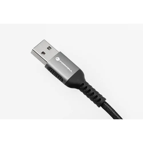 FORCELL F-ENERGY C257 Cafule USB-A–Lightning kabelis, 1,2 m, juodas image 3
