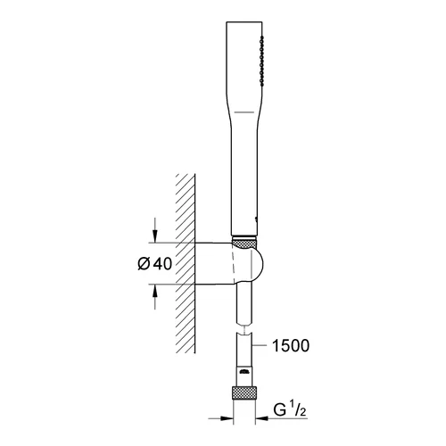 Grohe Vitalio Get Stick 27459000 Chromas rankinio dušelio komplektas image 2