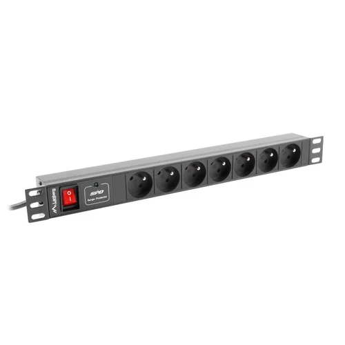 LANBERG RACK PDU maitinimo juosta 1U, 7 lizdai, 2 m image 1