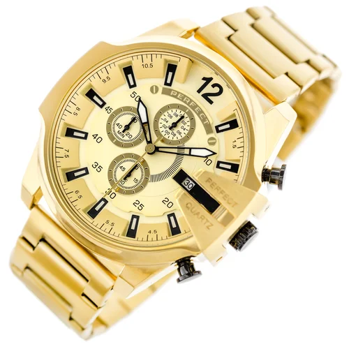 Perfect M513CH-05 vyriškas auksinis chronografas image 2