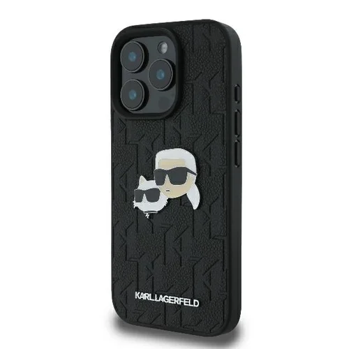 Karl Lagerfeld Monogram Karl & Choupette Head Pin dėklas iPhone 16 Pro Max, juodas image 2
