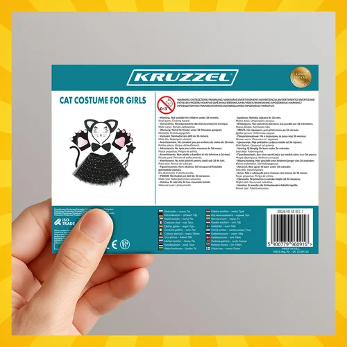 Kruzzel 26745 juodas 7 dalių katės kostiumas image 3