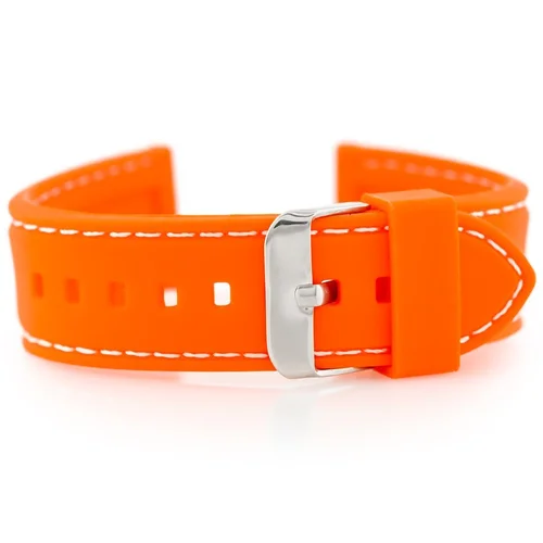 U20 oranžinis guminis laikrodžio dirželis, 22 mm image 1