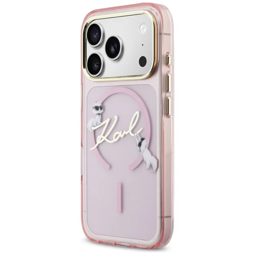 Karl Lagerfeld IML Choupettes Karl Script Logo MagSafe dėklas iPhone 17 Pro, rožinis image 2