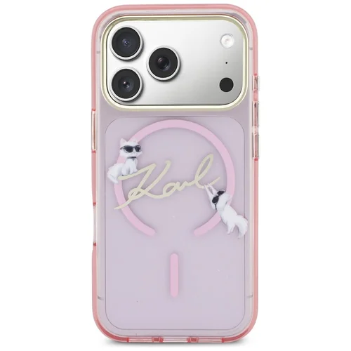 Karl Lagerfeld IML Choupettes Karl Script Logo MagSafe dėklas iPhone 17 Pro, rožinis image 3