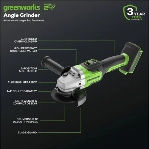 Greenworks GD24AGK4 24V kampinis šlifuoklis (4Ah + įkroviklis) image 2