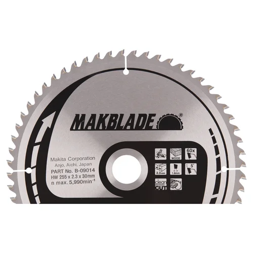 Makita B-09014 MAKBLADE, 255X2.3X30mm, 5° kampas image 1