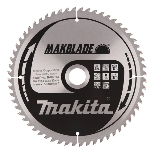 Makita B-09014 MAKBLADE, 255X2.3X30mm, 5° kampas image 2