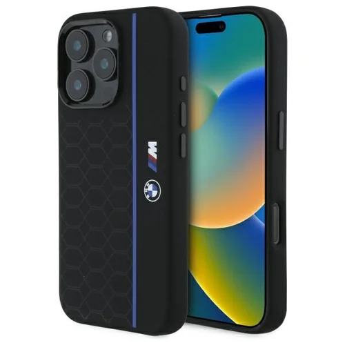 BMW Hexagon Blue Line MagSafe dėklas iPhone 16 Pro Max, juodas image 1