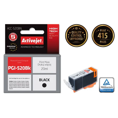 Activejet ACC-520BN juoda kasetė, Canon PGI-520BK, 20 ml image 2