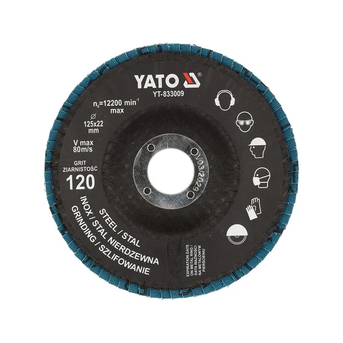 YATO YT-833009 cirkonio šlifavimo diskas P120 125 × 22 mm image 1