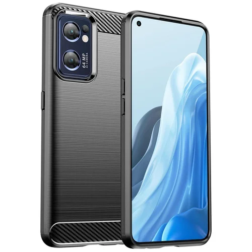 Realme Narzo 50 5G Carbon Case TPU dėklas, juodas image 1