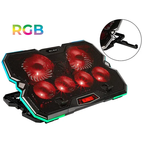 VORTEX RGB 6 ventiliatorių nešiojamojo kompiuterio aušintuvas image 1