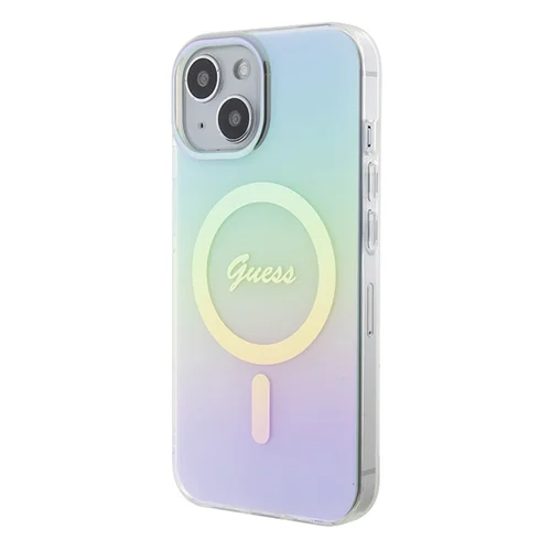 Guess GUHMP15SHITSQ IML Iridescent MagSafe dėklas iPhone 15, mėlynas image 2