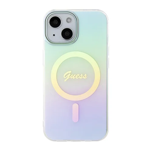 Guess GUHMP15SHITSQ IML Iridescent MagSafe dėklas iPhone 15, mėlynas image 3