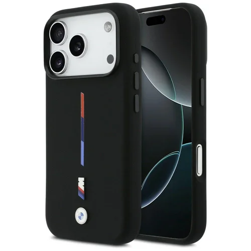 BMW M Silikono Tricoloro Linijos MagSafe dėklas iPhone 17 Pro, juodas image 1
