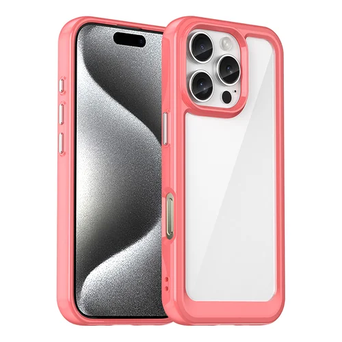 Kosminis dėklas su geliniu rėmu iPhone 16 Pro Max, raudonas image 1