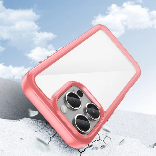 Kosminis dėklas su geliniu rėmu iPhone 16 Pro Max, raudonas image 3