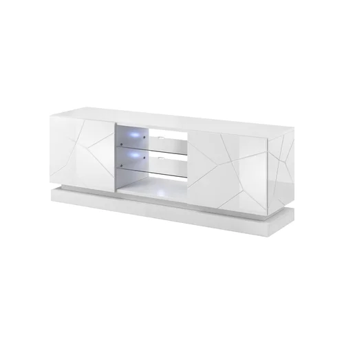 Cama QIU 160 TV spintelė 160 cm balta blizgi image 2
