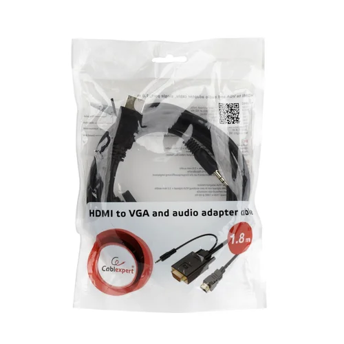 Gembird A-HDMI-VGA-03-10 HDMI–VGA adapteris 3 m, juodas image 3