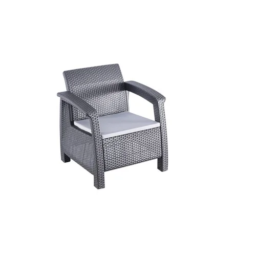 Vivere Baldų komplektas lauko 1 stalas + 2 kėdės Juoda/Pilka image 3
