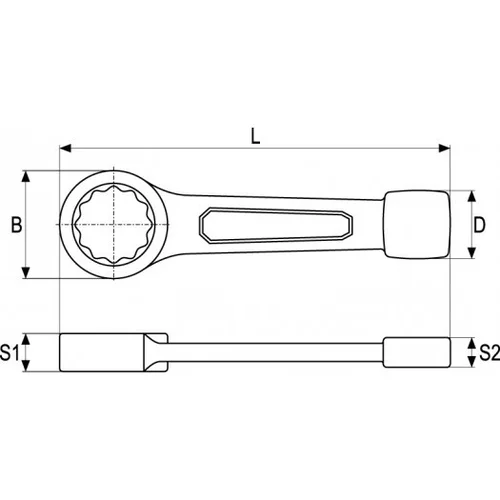 YATO YT-1602 smūginis kilpinis raktas 27 mm image 2