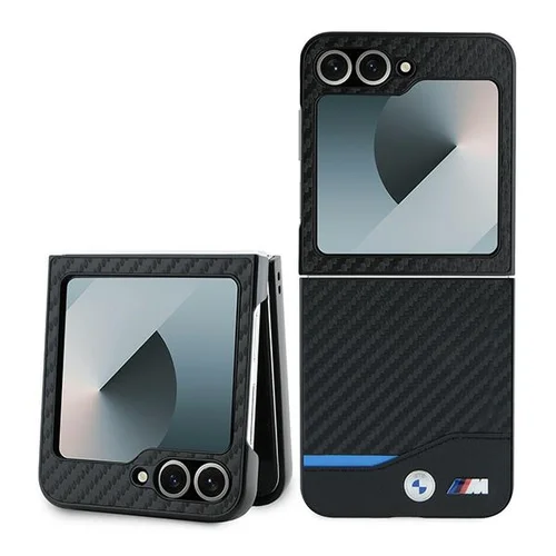 BMW anglies mėlynos linijos dėklas Samsung Galaxy Z Flip 6, juodas image 1