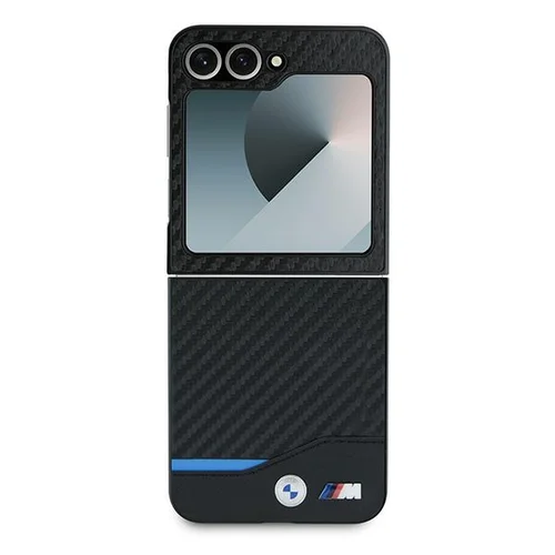 BMW anglies mėlynos linijos dėklas Samsung Galaxy Z Flip 6, juodas image 2