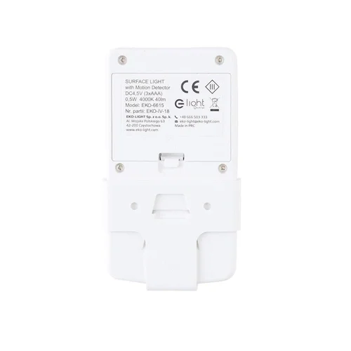 EKB6615 Šviestuvas montuojamas prie baldų 0.5W 40LM 4000K 3XAAA image 3
