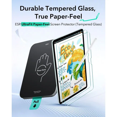 ESR popieriaus pojūčio grūdintas stiklas iPad Air 10,9/11 col. image 3