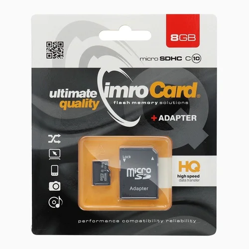 IMRO microSD 8 GB 100 MB/s su SD adapteriu image 1