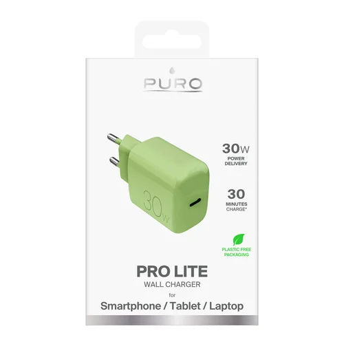 Puro Pro Lite 30W USB-C žalias sieninis įkroviklis image 2