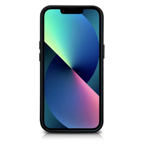 iCarer Litchi Premium dėklas iPhone 14, juodas image 2