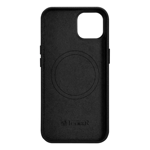 iCarer Litchi Premium dėklas iPhone 14, juodas image 3