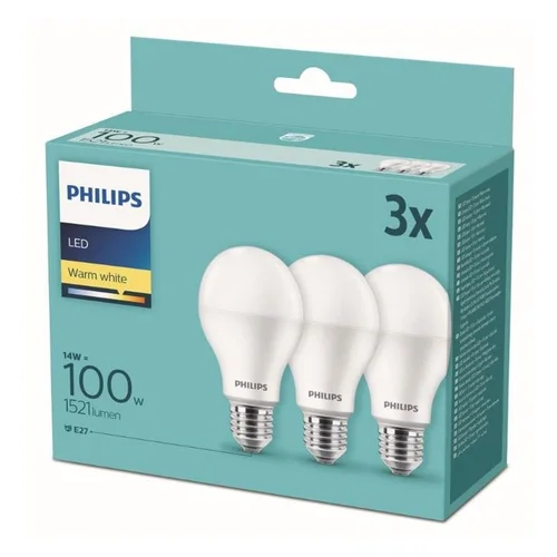 Philips LED A67 E27 14 W 1521 lm, 3 vnt. image 2