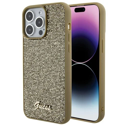 Guess Disco Metal Script dėklas iPhone 15 Pro Max, auksinis image 1