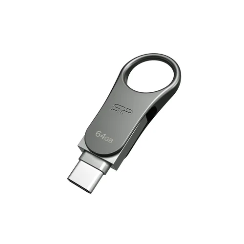 Silicon Power Mobile C80 64 GB USB-A/USB-C titano spalvos image 2