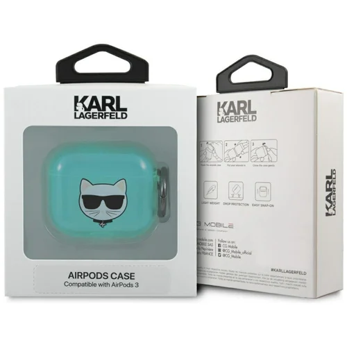 Karl Lagerfeld Choupette Head dėklas AirPods 3, mėlynas image 3