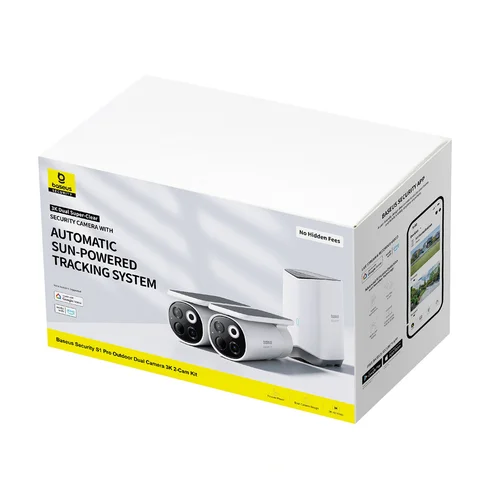 Baseus Security S1 Pro Dual 3K lauko stebėjimo rinkinys, 2 kameros, balta image 3
