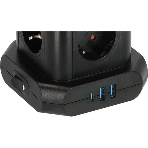 BRENNENSTUHL 1153560010 Buitinis ilgintuvas-stovas, 8 vietų, 3USB, 2 m image 3