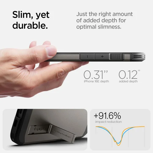 Spigen Tough Armor MagSafe dėklas iPhone 16e, pilkas image 1