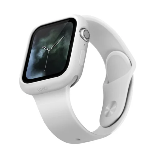 Uniq Lino silikoninis dėklas Apple Watch 44 mm, baltas image 1