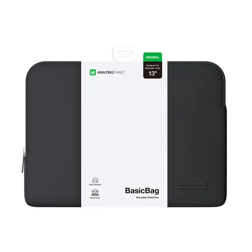 AmazingThing Minimal BasicBag dėklas MacBook Neo 13″, juodas image 2